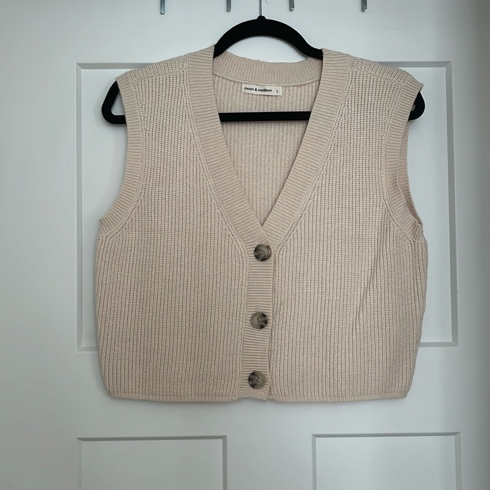 Button Front Sweater Vest